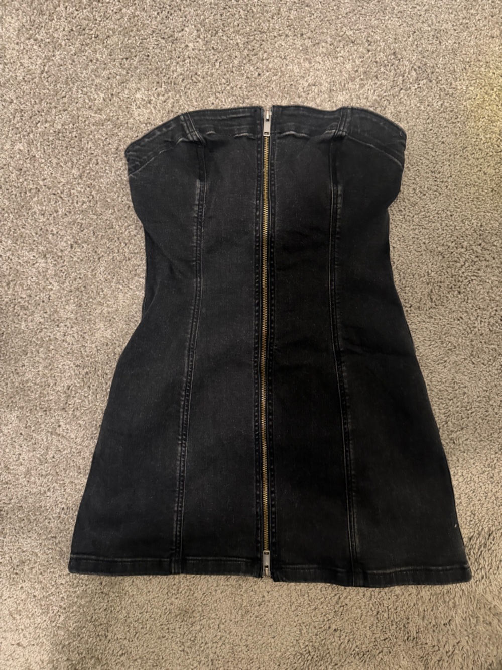 American Eagle Black Denim Strapless Mini Dress~ Size 6